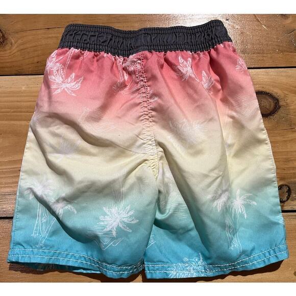 OshKosh B'Gosh Boys SwimSuit/Swim Trunks. Sunset. Palm Trees. Lined. Size 4T - Picture 2 of 3